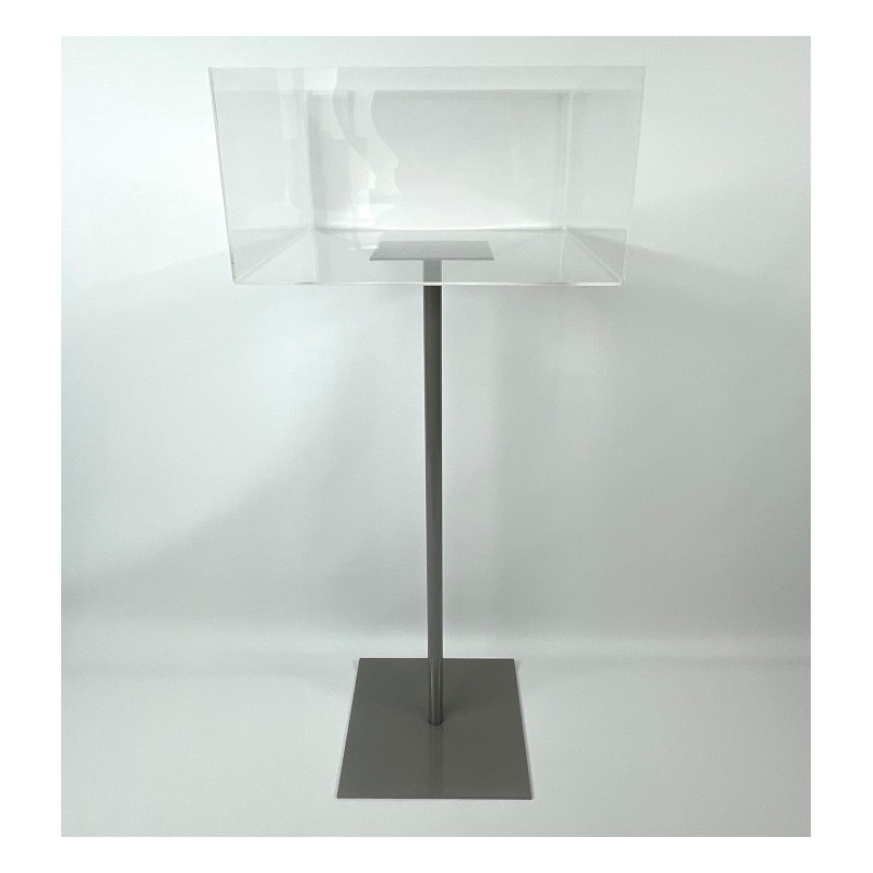 Bac soldeur carré sur pied vide, vue de face