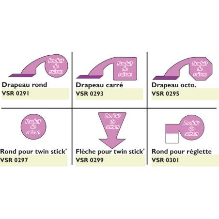 Stop Rayon "Produit de saison" Rose, 6 modèles #VSR0291
