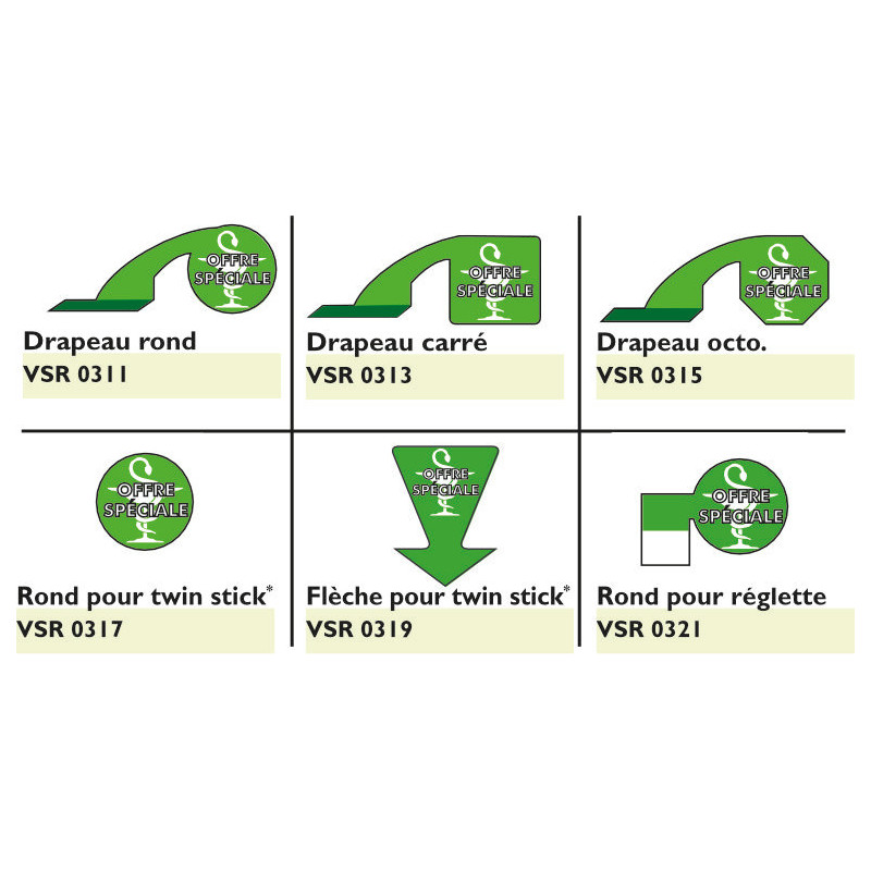 Stop Rayon "Offre spéciale" Vert, 6 modèles #VSR0311