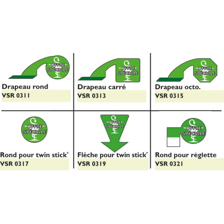 Stop Rayon "Offre spéciale" Vert, 6 modèles #VSR0311