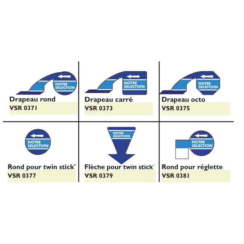 Stop Rayon "Notre sélection" Bleu, 6 modèles #VSR0371