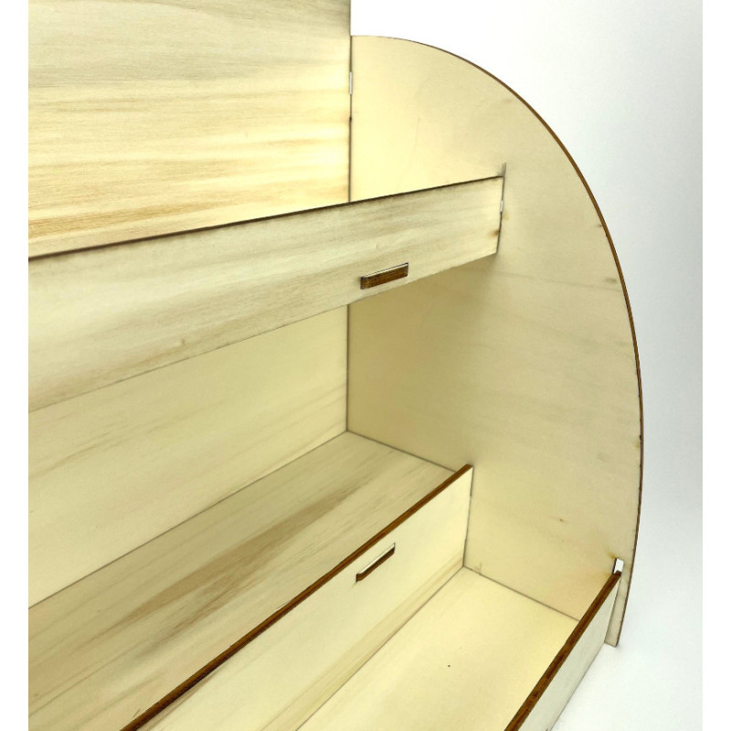 Présentoir produit bois 3 niveaux