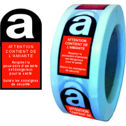 étiquette adhésive pour les zones amiantées et le danger