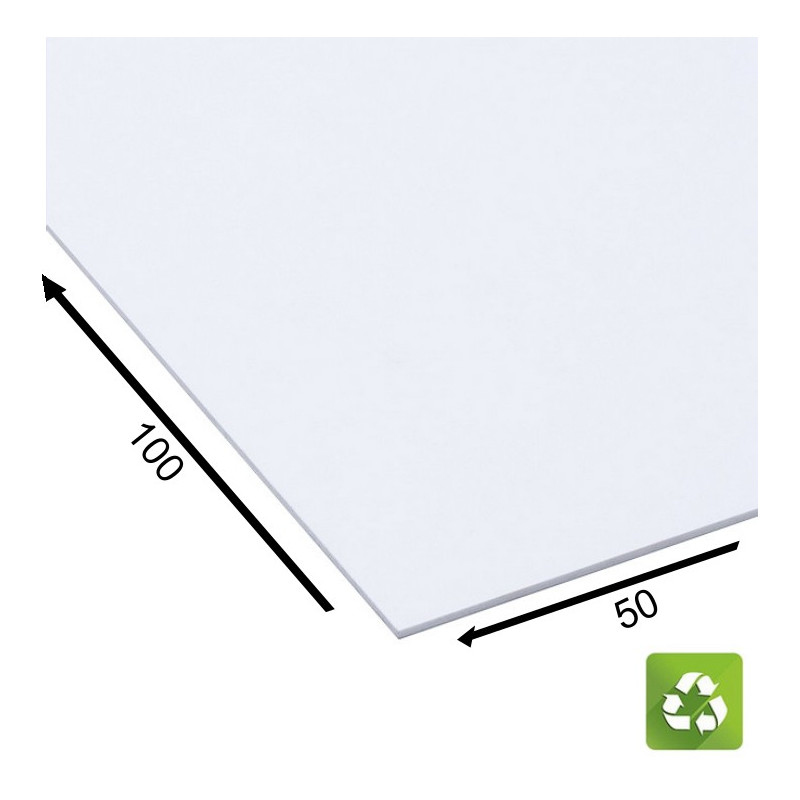 Plaque de PVC blanc rigide à impression 100 x 50cm