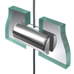Attache double pour signalétique sur câble