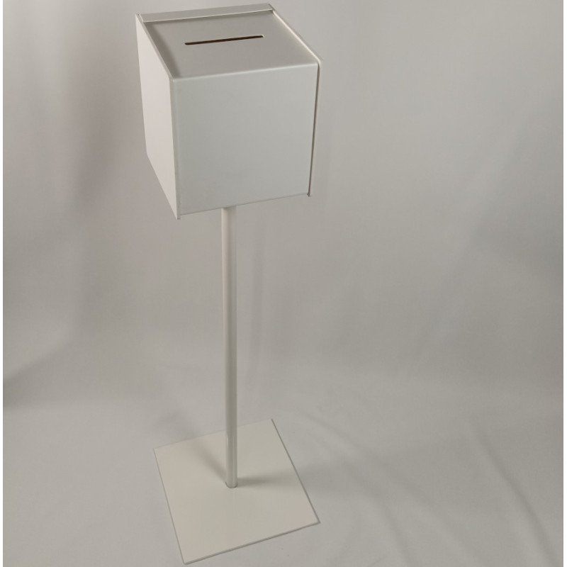 Urne blanche sur pied + cadenas