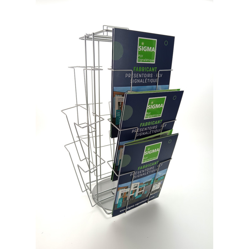 Présentoir de comptoir Porte-affiche A4, socle rond #FCP113110015