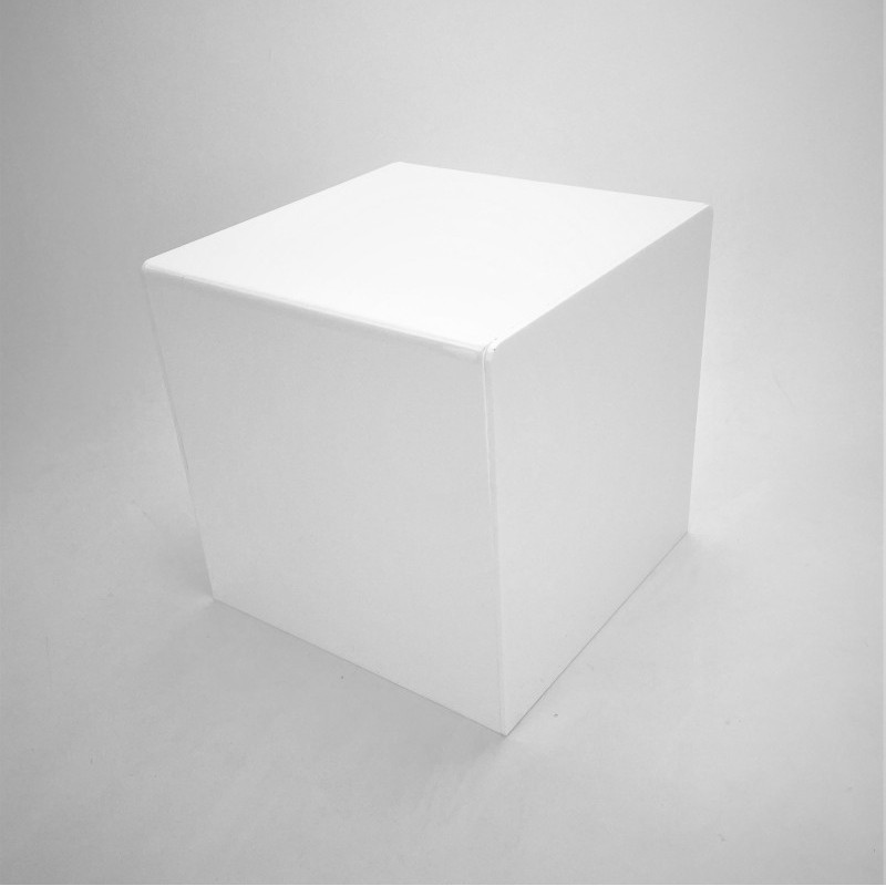Cube présentoir plexiglas blanc 2
