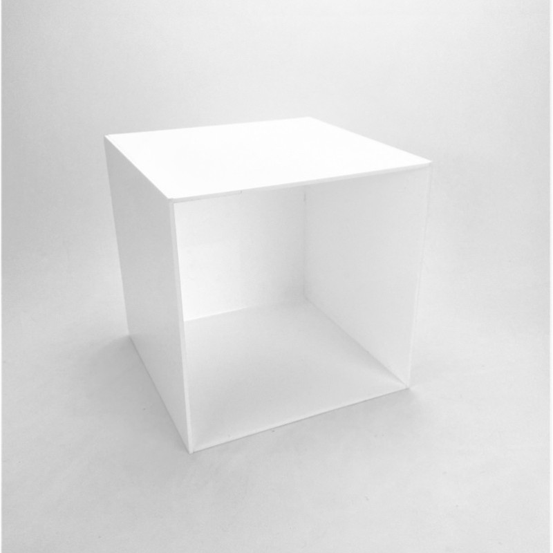 Cube présentoir plexiglas blanc 4