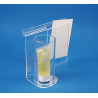 présentoir tube plexi fond lame + porte-étiquette # VPP3861