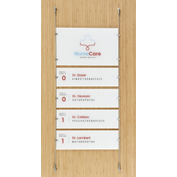 Signalétique murale sur tige inox