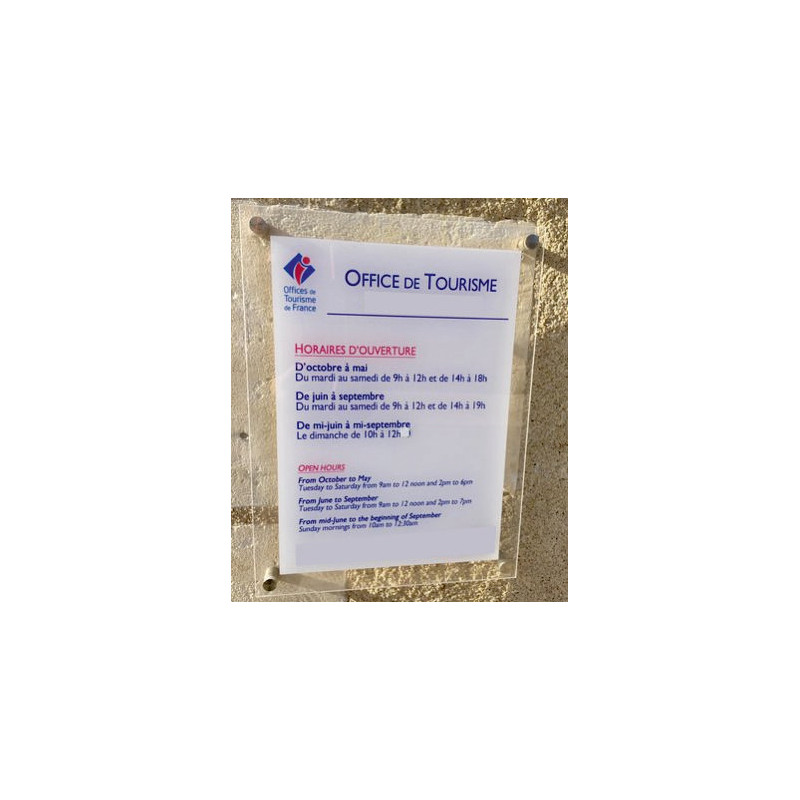 Panneau mural extérieur en Vitrophanie plexi 8mm