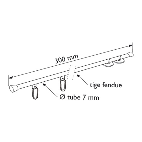 Potence PLV Mobilhook adhésive + anneaux #VAP3011