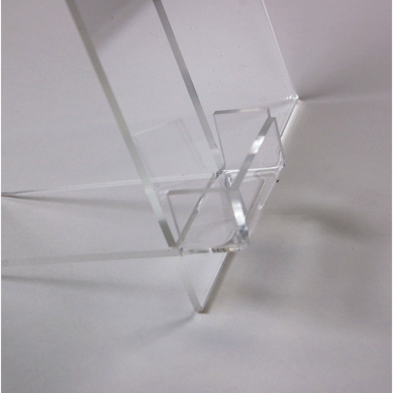 Porte-téléphone en plexi vu zoomée de côté #VPP0043