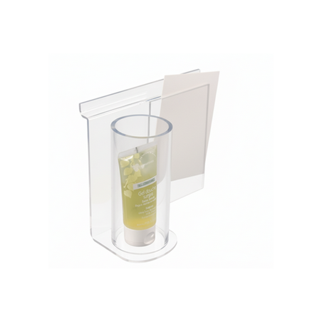 présentoir tube plexi fond lame + porte-affiche A6 présentoir tube plexi fond lame + porte-affiche A6