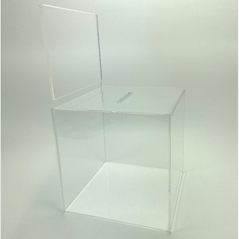 urne de vote en plexiglass en vue de côté