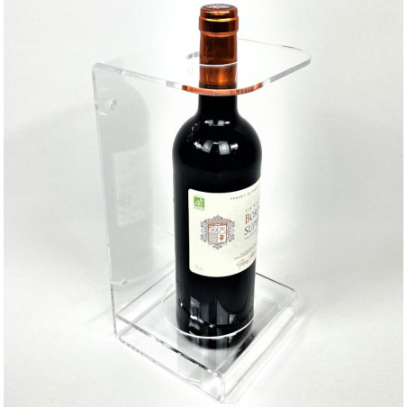 Porte bouteille mural Plexi en vue d'angle Porte bouteille mural Plexi en vue d'angle