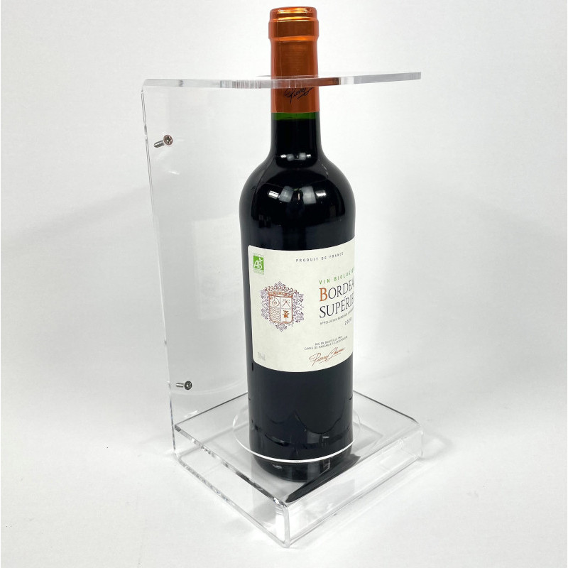 Présentoir bouteille mural Plexi en vue d'angle