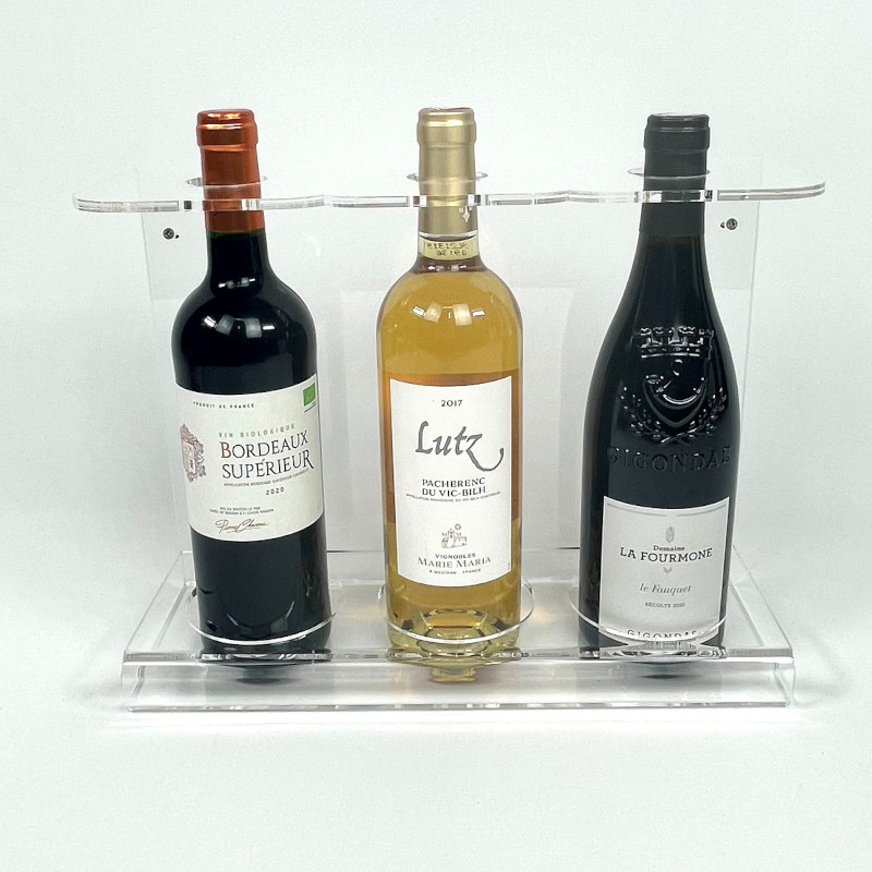 Présentoir mural support porte bouteilles, vue de face