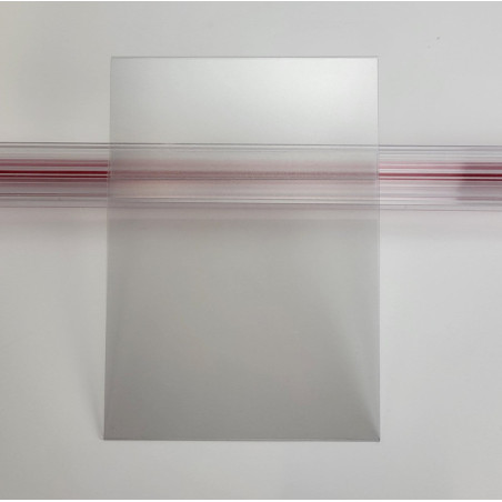 Pochette porte affiche pour réglette électronique, vue vide de face Pochette porte affiche pour réglette électronique, vue vide de face