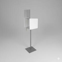 Urne 2 joues blanche + porte affiche et cadenas # PB1131