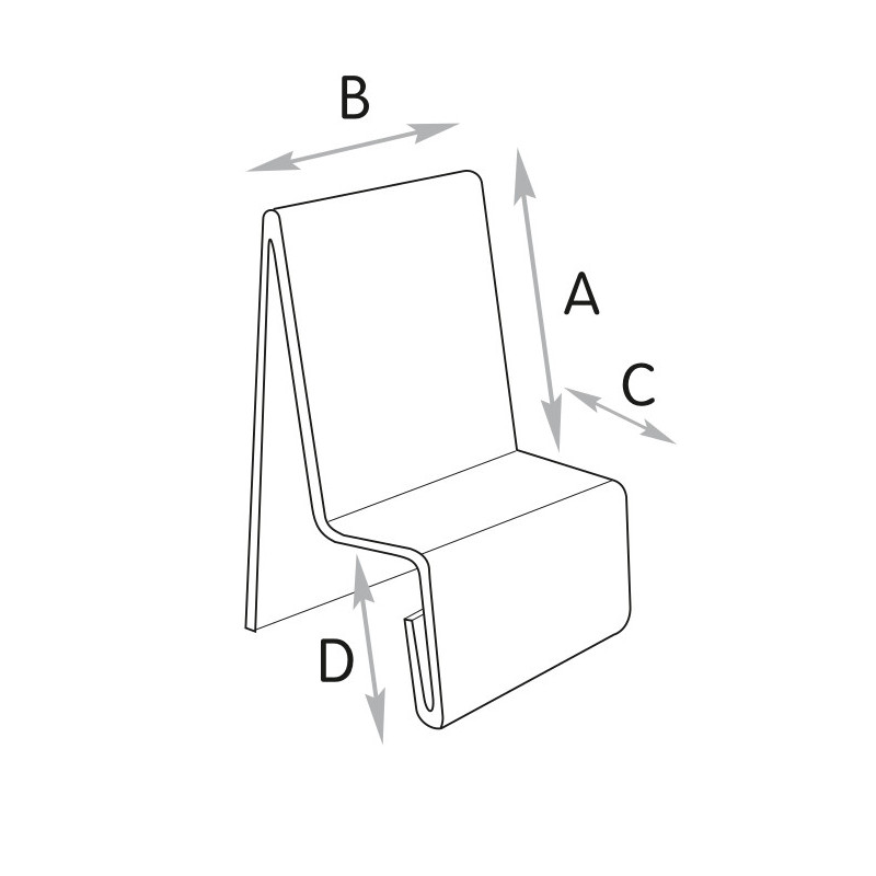 schéma du Présentoir rehaussant avec étiquette en pied #VPP0311