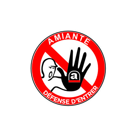 étiquette adhésive pour les zones amiantées et le danger