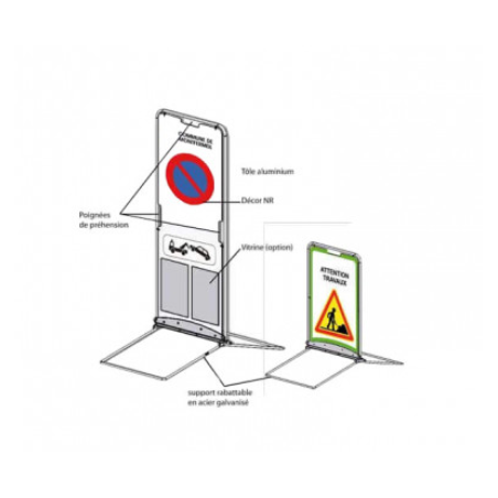 panneau balisage temporaire pied pliable #PR0141