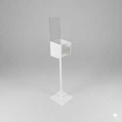 Urne à 2 joues blanches sur pied + porte visuel A4