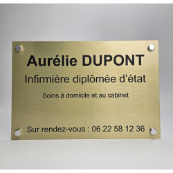 Plaquette professionnelle OR brossé