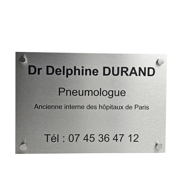 plaque professionnelle murale en alu