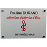 Plaque professionnelle plexi blanc + entretoises