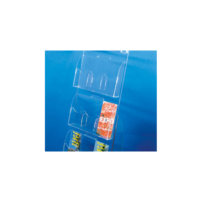 Multi-bacs plexi 12x 1/3 A4 ou 8x A5 ou 4 x A4 Horizontal modulable # VPB0401
