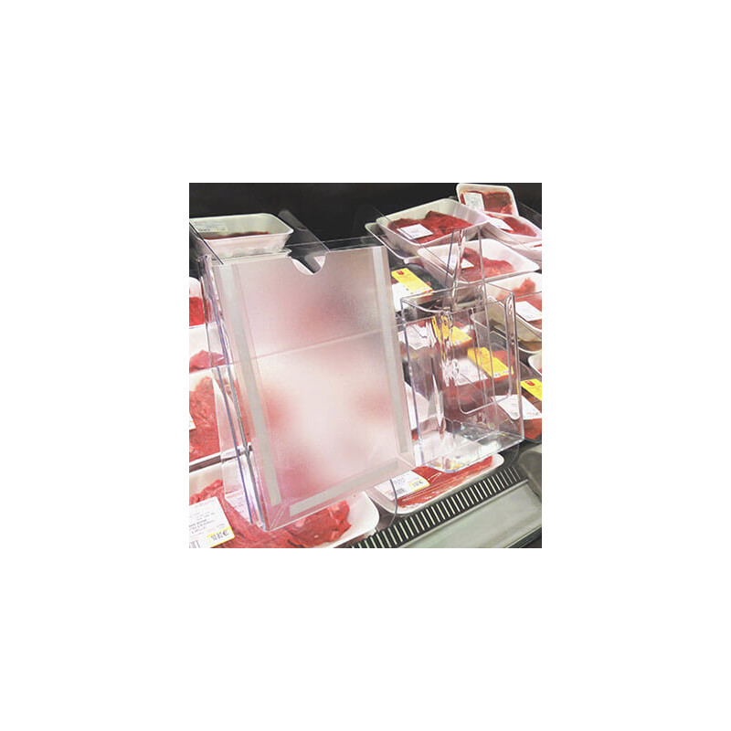 Porte-brochures mixte adaptable sur vitre traiteur # VPE5011