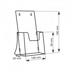 Porte document mural plat transparent A4 vertical