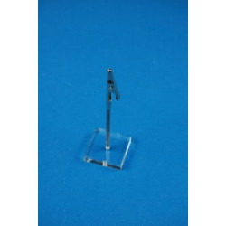 Mini socle plexi + tige + pince porte-étiquette # VPE0309