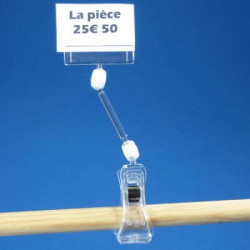 Pinces simple + tige porte-étiquette articulée pour tube # VAC3613