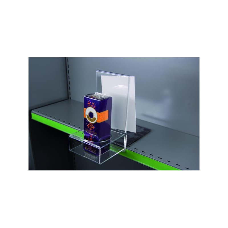 Tablette de mise en avant à trou + fond + porte étiquette # VPP3911