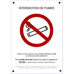 Panneau : Interdiction de fumer # VDP1081 Panneau : Interdiction de fumer # VDP1081