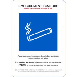 Adhésif autocollant : Emplacement fumeurs # VAD0003 Adhésif autocollant : Emplacement fumeurs # VAD0003