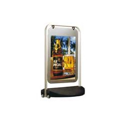 Chevalet extérieur porte affiche à balancier base lestable + roulettes # VMU0435