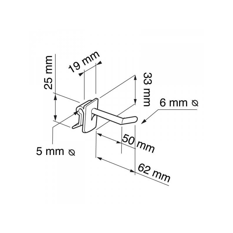 Broche à insérer dans plv rainant # VAB0021