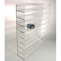 PETITE VITRINE BOIS BRUT AVEC ETAGERE PLEXIGLASS