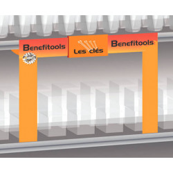 PLV d'habillage de linéaire portique réglable fixation sous tablette # VFP1221