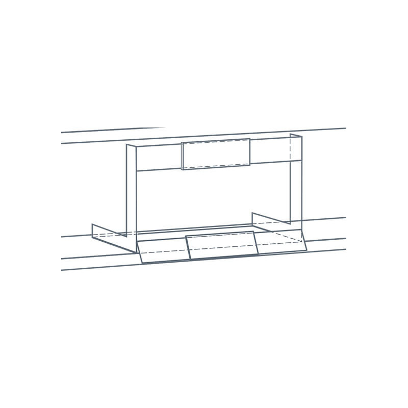PLV bac avant inclinée avec portique pour tablette de linéaire # VSR4031