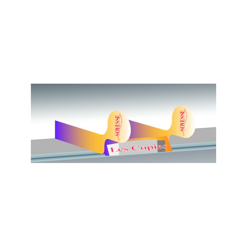 PLV bac face avant inclinée + joues pour tablette de linéaire # VSR2151