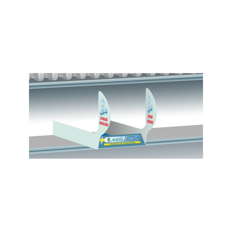 PLV bac face avant inclinée + joues pour tablette de linéaire # VSR2131