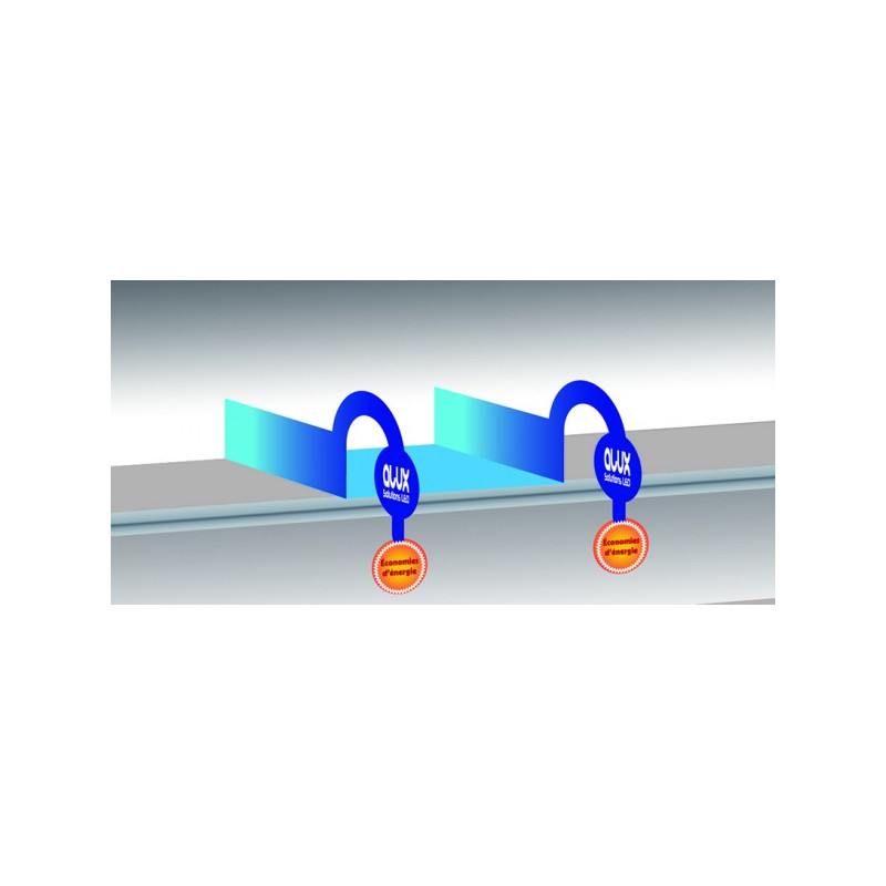 PLV bac séparateur "U" + hyper stop pour tablette de linéaire # VSR2071