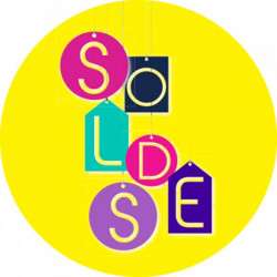 Adhésif vitrine rond "Soldes" # VVF2071 Adhésif vitrine rond "Soldes" # VVF2071