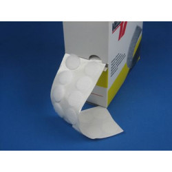 Pastilles VELCRO® Brand blanches - Rouleau de 25 m - Ø 19 mm